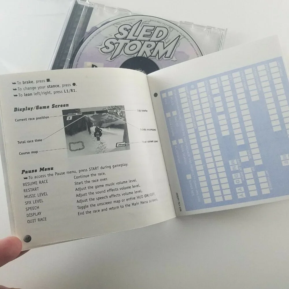 SLED STORM for Sony PlayStation, PS1 Complete w/ Manual